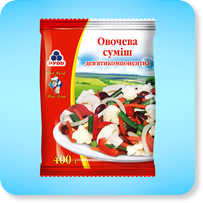 Замороженные продукты<br>ТМ «Шеф-Повар» Смесь овощная девятикомпонентная