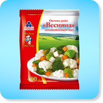 Замороженные продукты<br>ТМ «Шеф-Повар» Овощная смесь «Весенняя» семикомпонентная