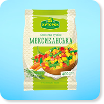 Замороженные продукты<br>ТМ «Хуторок» Овощная смесь «Мексиканская»