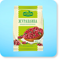 Замороженные продукты<br>ТМ «Хуторок» Клюква быстрозамороженная